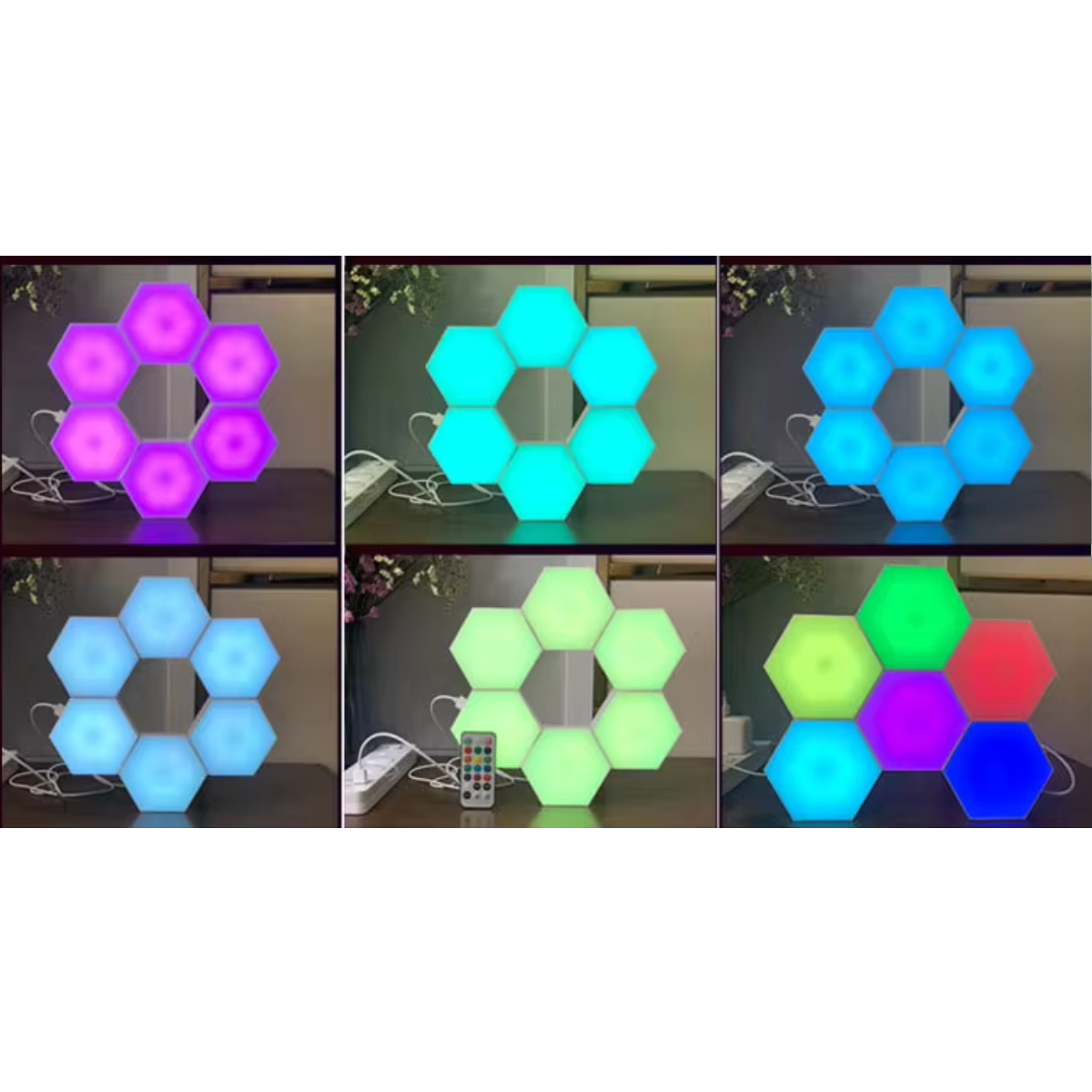 Vista 7 de Set luces led hexagonales 6P-L